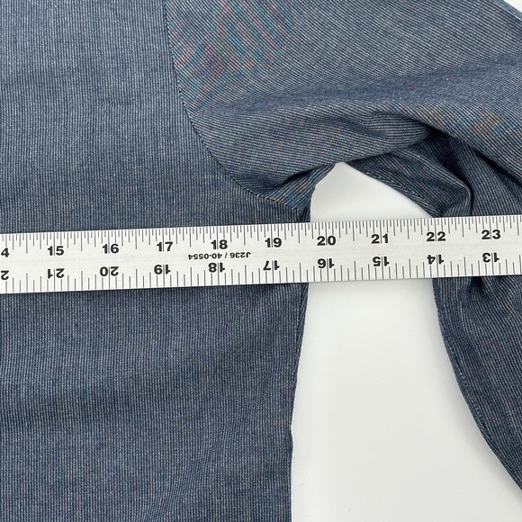 RVLT Revolution Men's Blue Long Sleeve Casual Button Up Band Collar Preppy SZ S - Picture 8 of 10